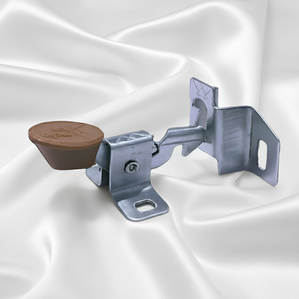 Mekafur AutoLatch semi-automatic window lock in wood brown color, autolatch, window lock, window latch 